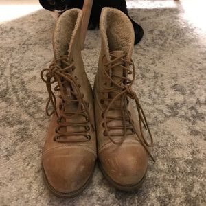 Miz Mooz genuine leather and sherpa lined booties